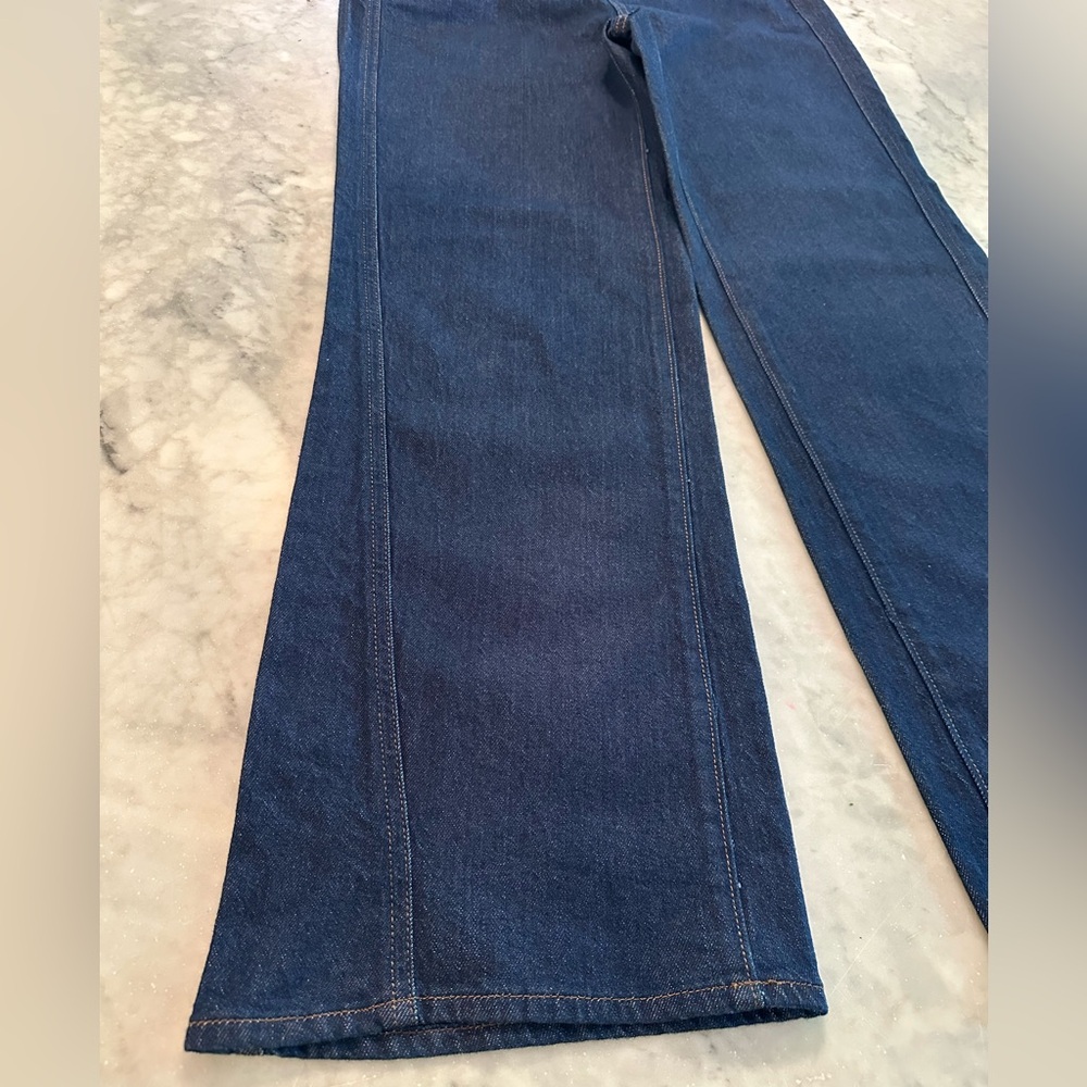 NWT Ann Taylor The Seamed Wide-Leg Trouser Jean Classic Rinse Dark Blue - Picture 4 of 10